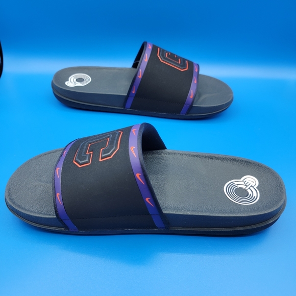 Nike OffCourt Clemson Tigers Slides Mens Size 11 Black Purple Orange Revive Foam - Picture 4 of 7